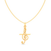 14KT Special Musical Note Gold Pendant From Amazea Collection