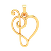 14KT Half-n-half Musical Note Love Gold Pendant From Amazea Collection