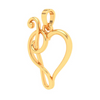 14KT Half-n-half Musical Note Love Gold Pendant From Amazea Collection