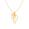 14KT Half-n-half Musical Note Love Gold Pendant From Amazea Collection