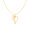 14KT Half-n-half Musical Note Love Gold Pendant From Amazea Collection