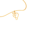 14KT Half-n-half Musical Note Love Gold Pendant From Amazea Collection