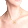 14KT Half-n-half Musical Note Love Gold Pendant From Amazea Collection