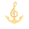 14KT Anchor Musical Note Gold Pendant From Amazea Collection