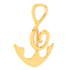 14KT Anchor Musical Note Gold Pendant From Amazea Collection