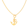 14KT Anchor Musical Note Gold Pendant From Amazea Collection