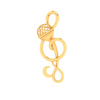 14KT Musical Note Microphone Gold Pendant From Amazea Collection