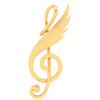 14kt Musical Note And Feather Gold Pendant From Amazea Collection 