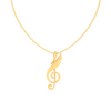 14kt Musical Note And Feather Gold Pendant From Amazea Collection 