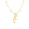 14kt Musical Note And Feather Gold Pendant From Amazea Collection 