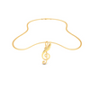 14kt Musical Note And Feather Gold Pendant From Amazea Collection 