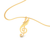 14kt Musical Note And Feather Gold Pendant From Amazea Collection 