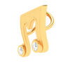 14kt Musical Note 'M' Shape Gold Pendant From Amazea Collection 