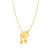 14kt Musical Note 'M' Shape Gold Pendant From Amazea Collection 