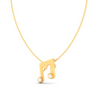 14kt Musical Note 'M' Shape Gold Pendant From Amazea Collection 