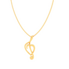 14kt Musical Note And Heart Shape Gold Pendant From Amazea Collection 