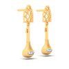 14KT Sitaar Shaped Gold Earrings From Amazea Collection 