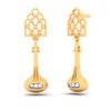 14KT Sitaar Shaped Gold Earrings From Amazea Collection 