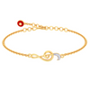 14KT Musical Note with Evil Eye Gold Braclet From Amazea Collection 