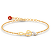 14KT Musical Note with Evil Eye Gold Braclet From Amazea Collection 