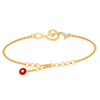 14KT Musical Note with Evil Eye Gold Braclet From Amazea Collection 