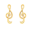 14KT Cross Stitch Musical Note Shaped Gold Earrings From Amazea Collection 