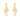 14KT Cross Stitch Musical Note Shaped Gold Earrings From Amazea Collection 