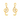14KT Cross Stitch Musical Note Shaped Gold Earrings From Amazea Collection