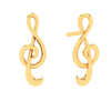 14KT Cross Stitch Musical Note Shaped Gold Earrings From Amazea Collection 