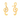 14KT Cross Stitch Musical Note Shaped Gold Earrings From Amazea Collection 