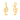 14KT Cross Stitch Musical Note Shaped Gold Earrings From Amazea Collection