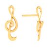 14KT Cross Stitch Musical Note Shaped Gold Earrings From Amazea Collection 