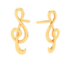 14KT Cross Stitch Musical Note Shaped Gold Earrings From Amazea Collection 