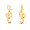 14KT Cross Stitch Musical Note Shaped Gold Earrings From Amazea Collection 