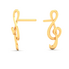 14KT Cross Stitch Musical Note Shaped Gold Earrings From Amazea Collection 