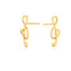 14KT Cross Stitch Musical Note Shaped Gold Earrings From Amazea Collection 