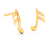 14KT Musical Note Gold Earrings From Amazea Collection 