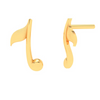 14KT Solid Musical Note Shaped Gold Earrings From Amazea Collection 