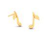 14KT Solid Musical Note Shaped Gold Earrings From Amazea Collection 