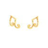 14KT Musical Note Gold Stud Earrings From Amazea Collection 