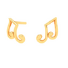 14KT Musical Note Gold Stud Earrings From Amazea Collection 