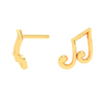 14KT Musical Note Gold Stud Earrings From Amazea Collection 