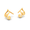 14KT Musical Note Gold Stud Earrings From Amazea Collection 