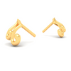 14KT Musical Note Gold Stud Earrings From Amazea Collection 