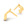 14KT Musical Note Gold Stud Earrings From Amazea Collection 