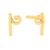 14KT Unique Shape Gold Stud Earrings From Amazea Collection 