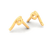 14KT Unique Shape Gold Stud Earrings From Amazea Collection 