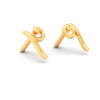 14KT Unique Shape Gold Stud Earrings From Amazea Collection 