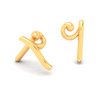 14KT Unique Shape Gold Stud Earrings From Amazea Collection 