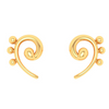 14KT Unique Kolka Shape Three Dots Gold Stud Earrings From Amazea Collection 